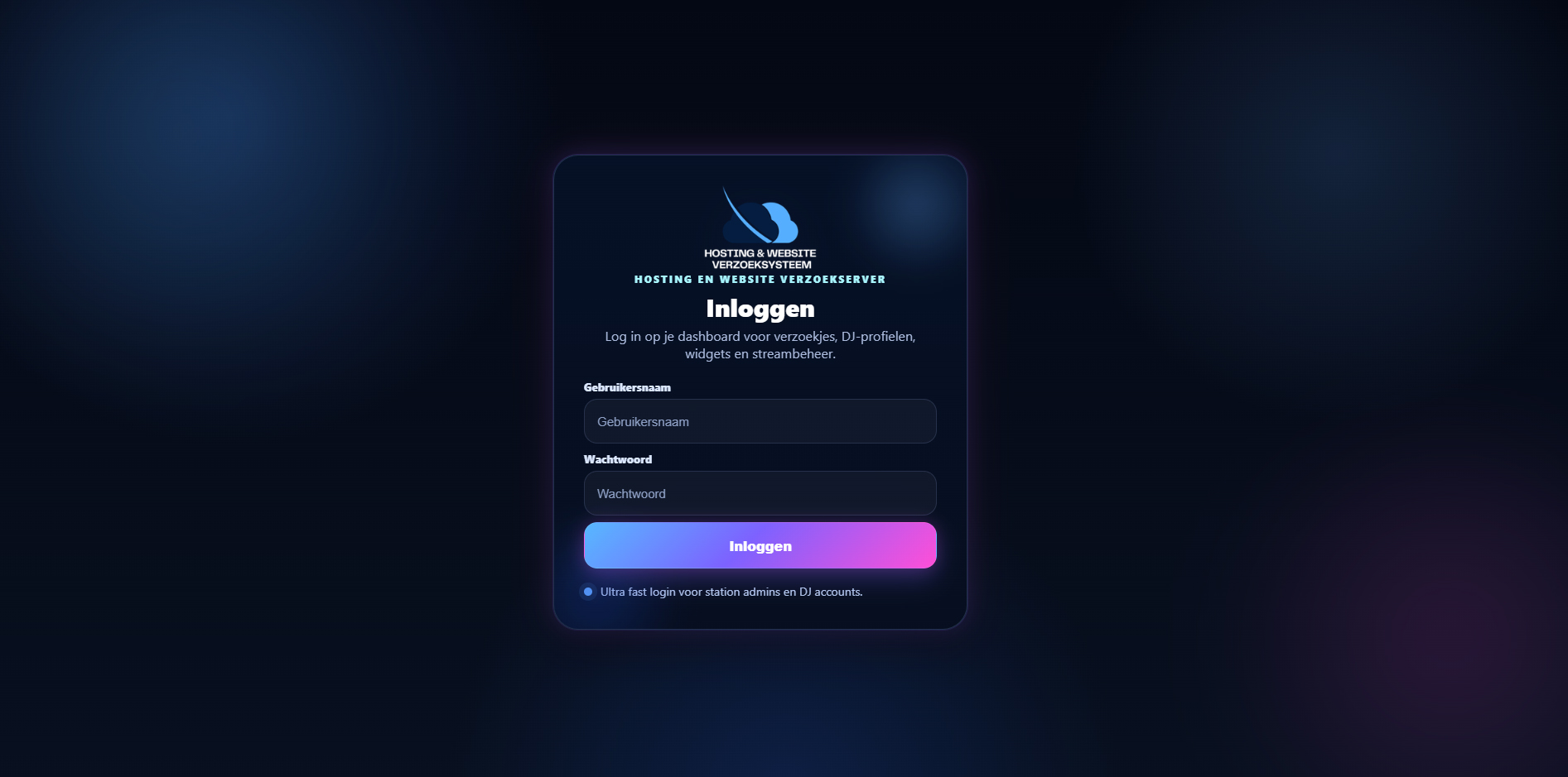 Login en widgets